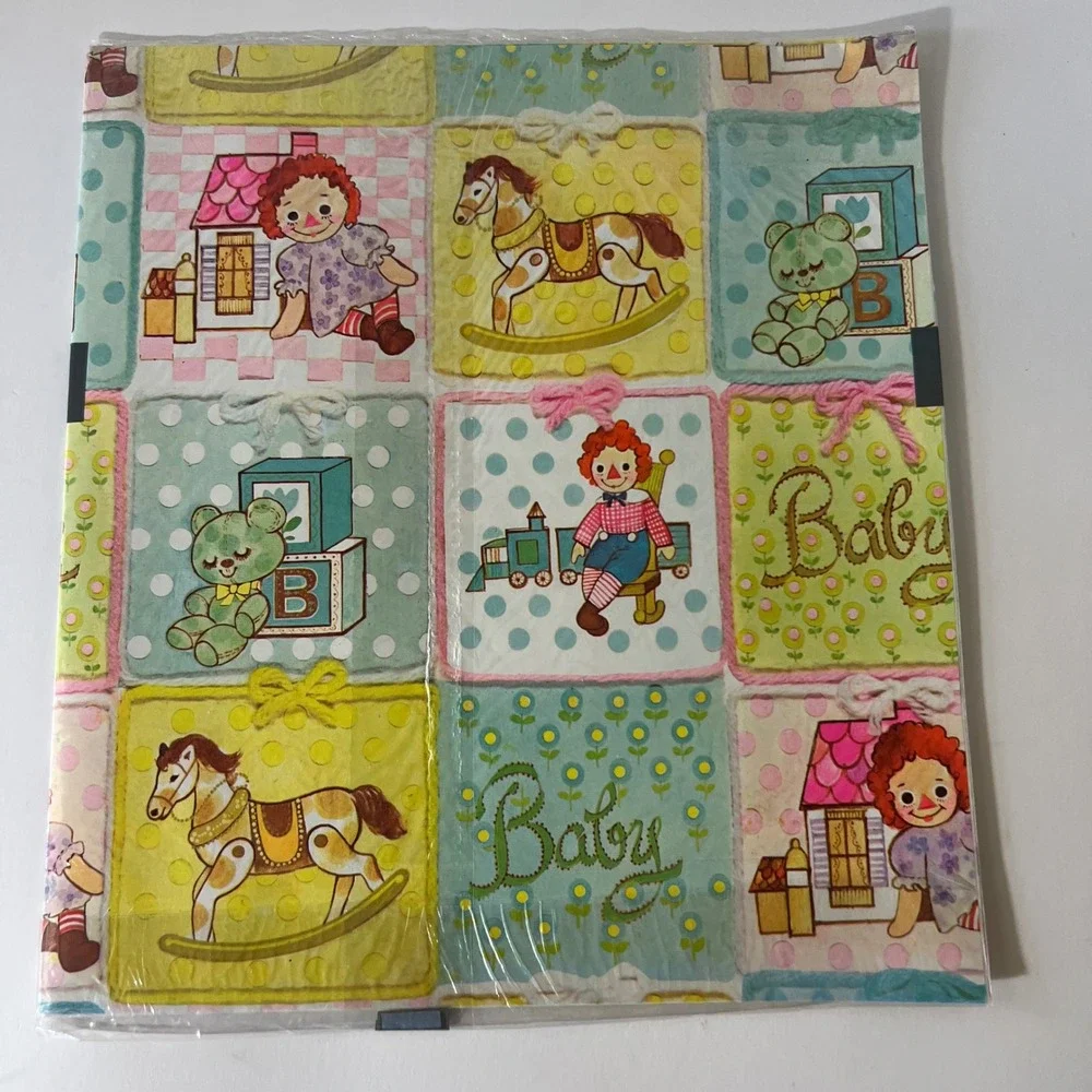 Buzza Cardozo Color Magic Vintage Baby Gift Wrap Raggedy Ann 2 Sheets G547-2